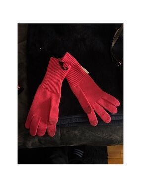 Men's Red Knit Touchscreen Gloves - Unbranded